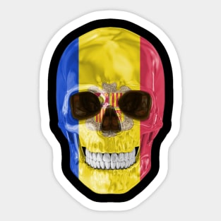 Andorra Flag Skull - Gift for Andorran With Roots From Andorra Sticker